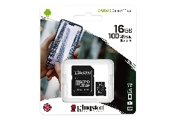 Micro SD 16Gb Kingston con adattatore SD CL10