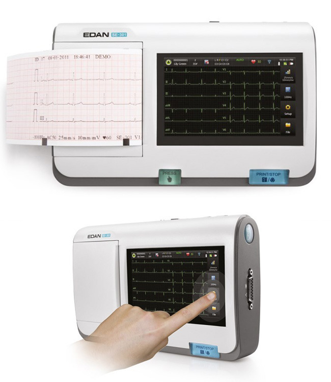 Elettrocardiografo EDAN -Touch-Screen Derivazioni 12 - Tempi di Stampa vari da programmare - Adatto per ogni fascia di età anche Neonati e Bambini