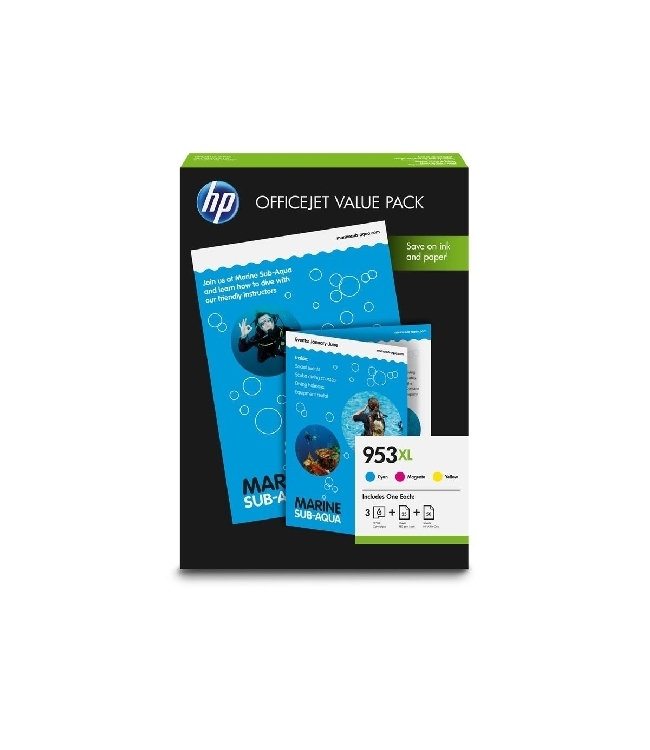 Hp Multipack 953XL 1CC21AE Originale Ciano Magenta Giallo con carta fotografica