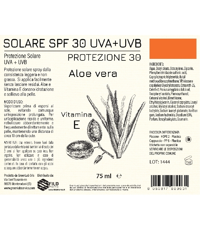 Fildsun protezione solare SPF 30 75ml