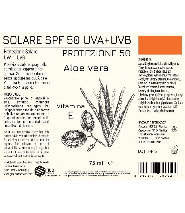 Fildsun protezione solare SPF 50 75ml
