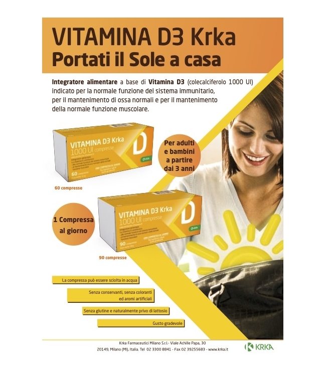 Vitamina D3 Krka 1000 UI 60cpr