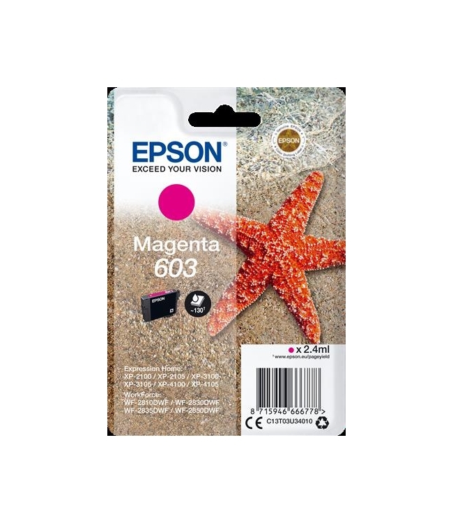 Epson T603 Magenta C13T03U34010 Cartuccia Originale