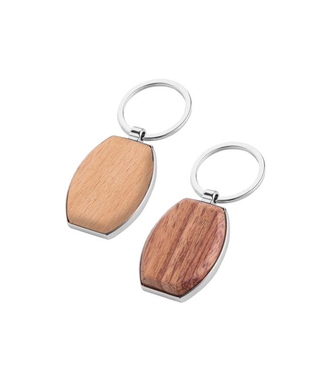 Art. FS070E, Portachiavi in legno ovale, conf da 100 pz.