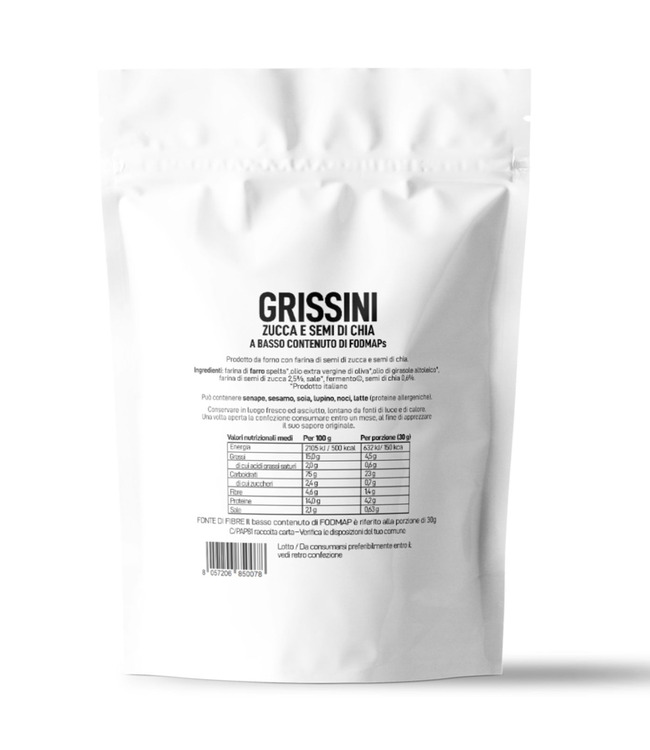 GRISSINI ZUCCA E SEMI DI CHIA LOW FODMAP