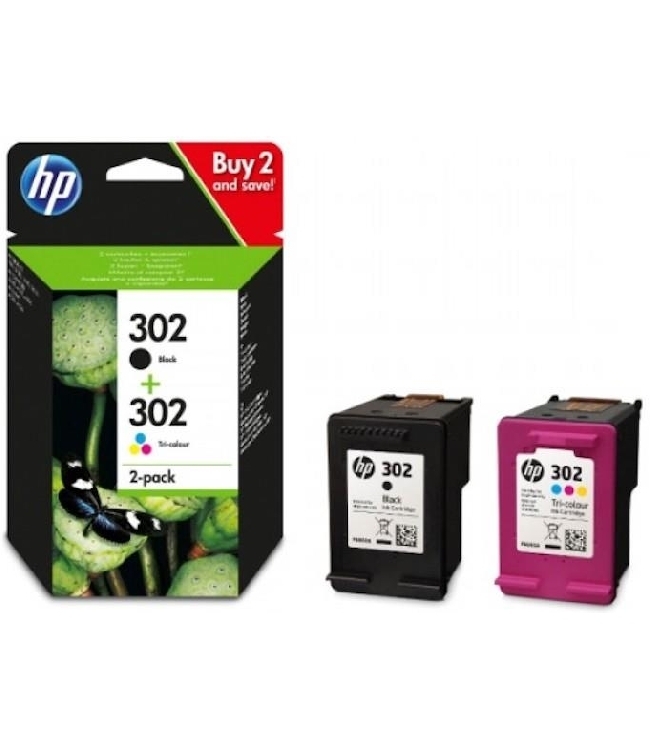 Hp 302 nero + color X4D37AE Originali